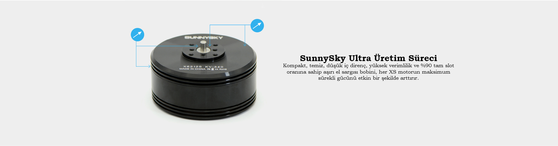 SunnySky X6212S 340 Kv Drone Motoru, Drone Malzemeleri, Drone Motoru, Drone Yedek Parçaları,