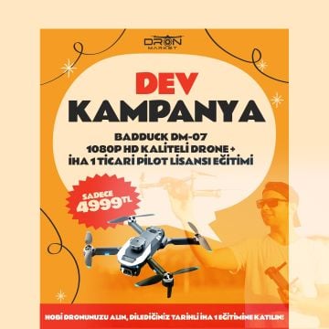 BADDUCK DM-07 1080P HD Kaliteli Drone + İHA 1 Ticari Pilot Lisansı Eğitimi