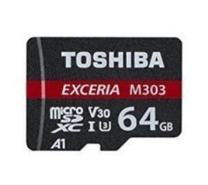 ''Toshiba 64GB microSDXC UHS-I Card  V30, Class10, A1, RS98, WS65''