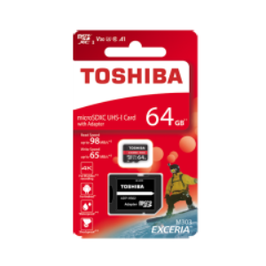Toshiba 64GB microSDXC UHS-I Card  V30, Class10, A1, RS270, WS150
