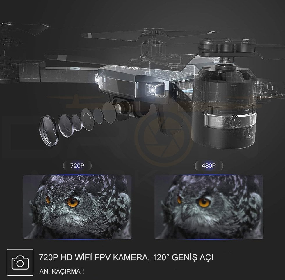 SNAPTAIN A15H 720P HD Kameralı Katlanabilir FPV Drone